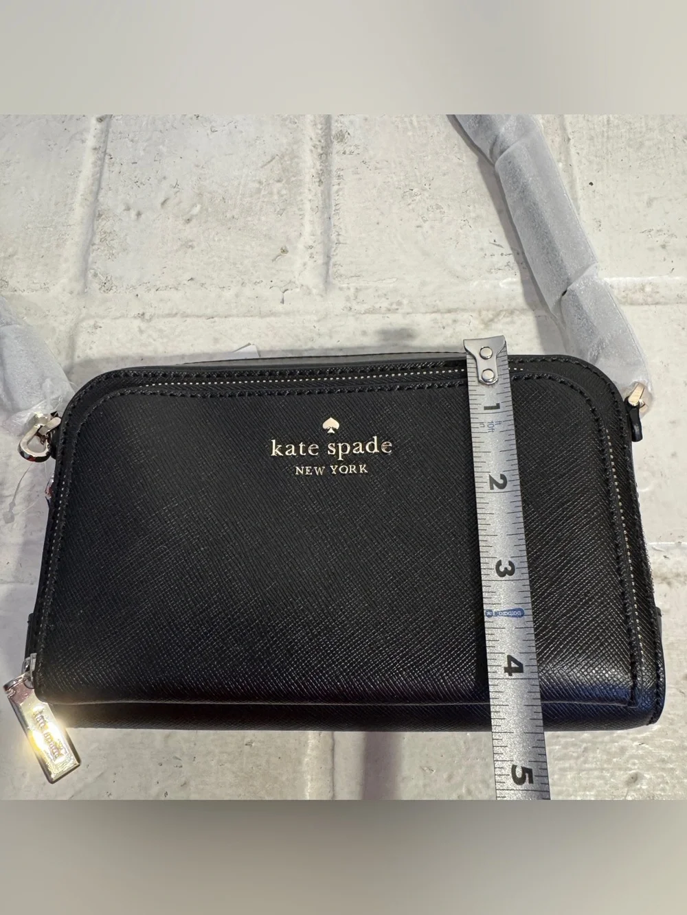 Kate Spade New York Staci Dual Zip Crossbody Bag in Black Saffiano Leather - NWT - Picture 9 of 15